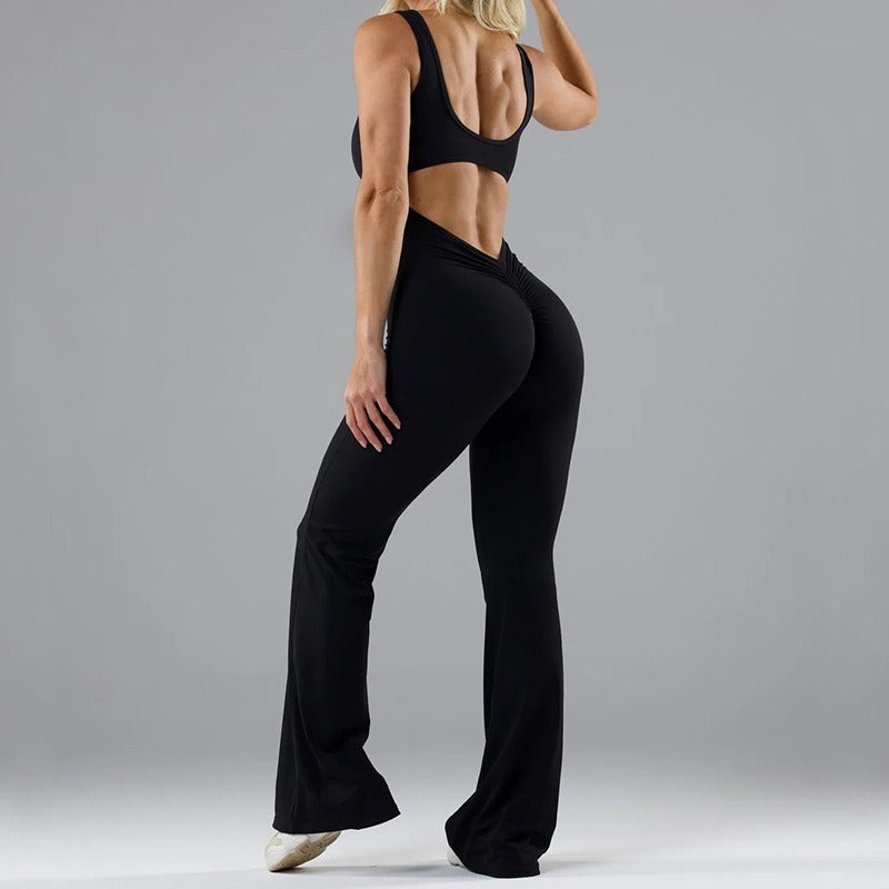 casual hollowed out seamless sports yoga slim fit jumpsuit for women Season Prestige