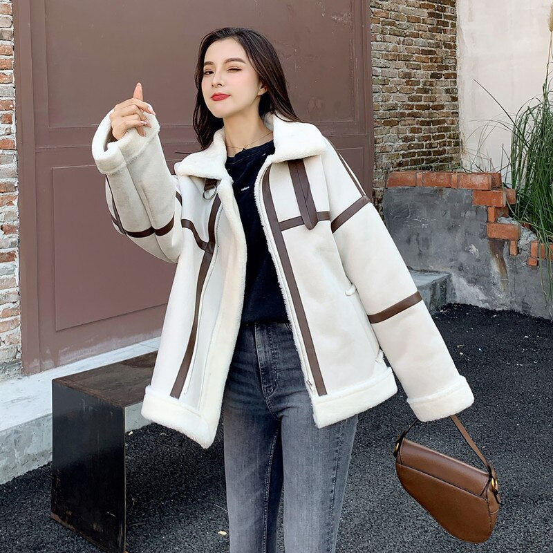 Plush Cashmere Coat Women Winter Short Jackets season prestige