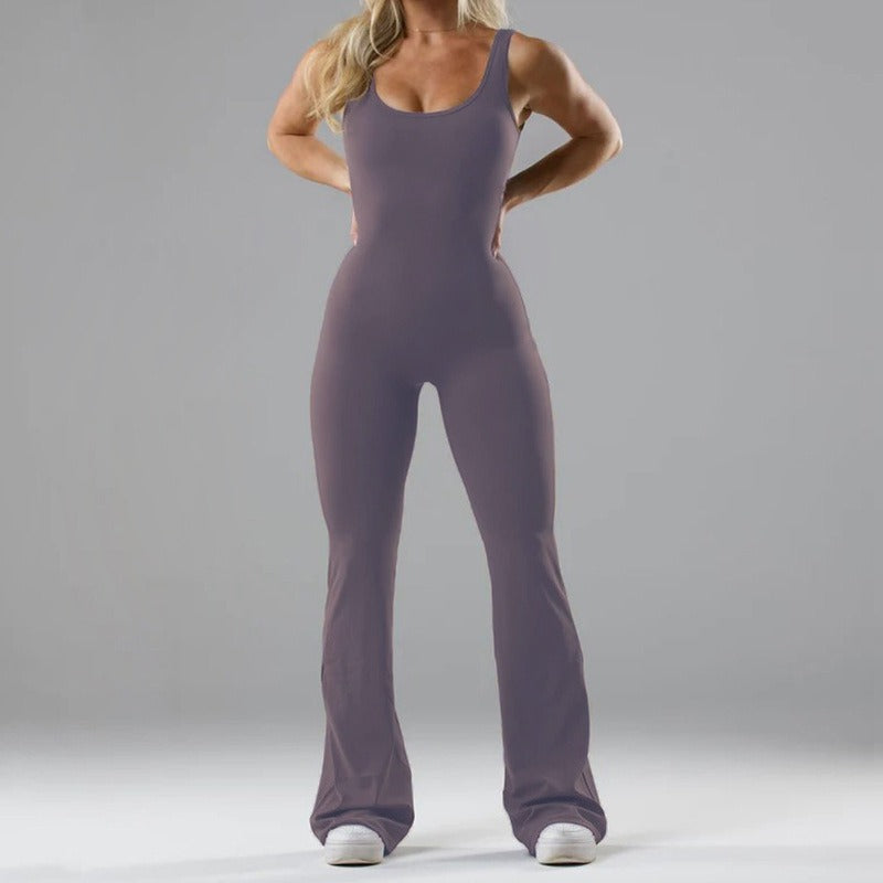 casual hollowed out seamless sports yoga slim fit jumpsuit for women Season Prestige