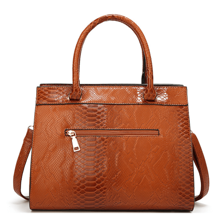 "LuxeGlam Monogram Tote" Women Brown Handbags Season Prestige