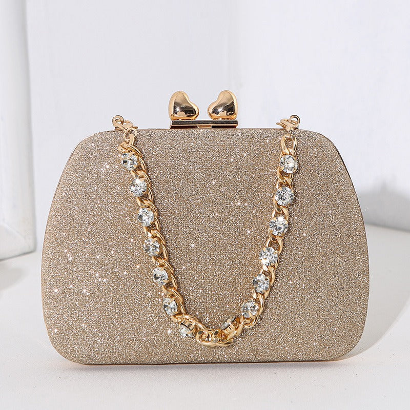 Little Love Water Diamond Chain Handheld Crossbody Small Square Bag