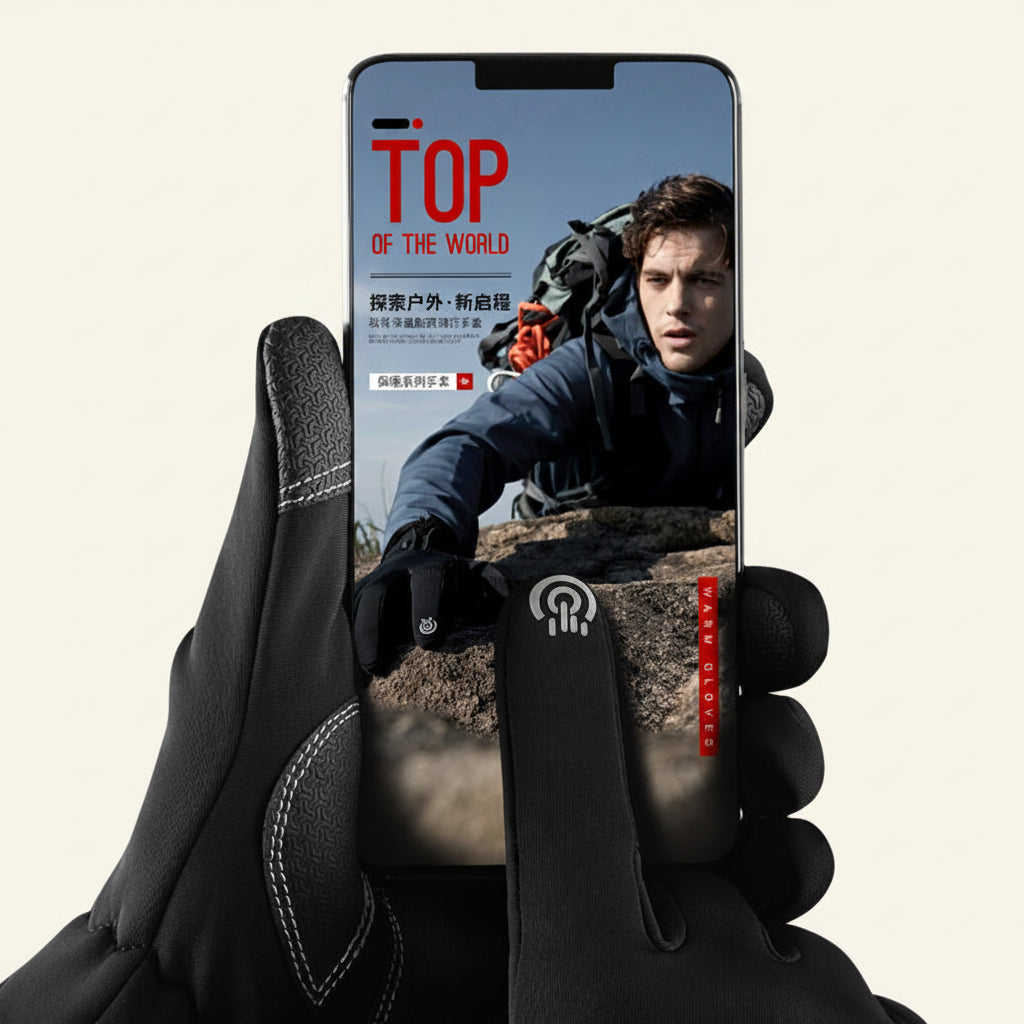 Premium gender-neutral waterproof thermal cycling gloves with touchscreen-compatible fingertips and secure zipper closure | Season Prestige