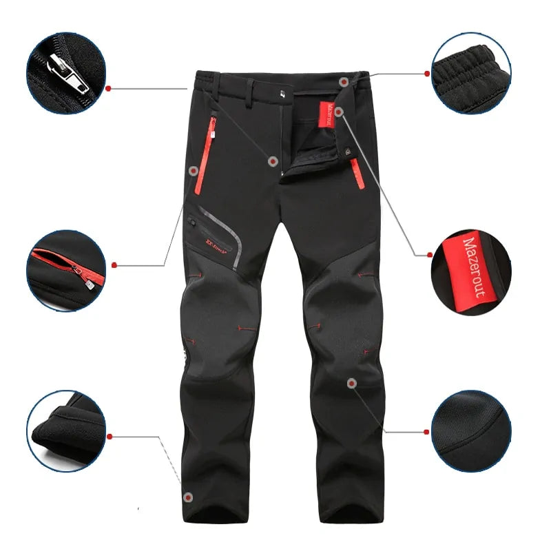 Softshell Fleece Outdoor Pants Trekking,hiking pants men