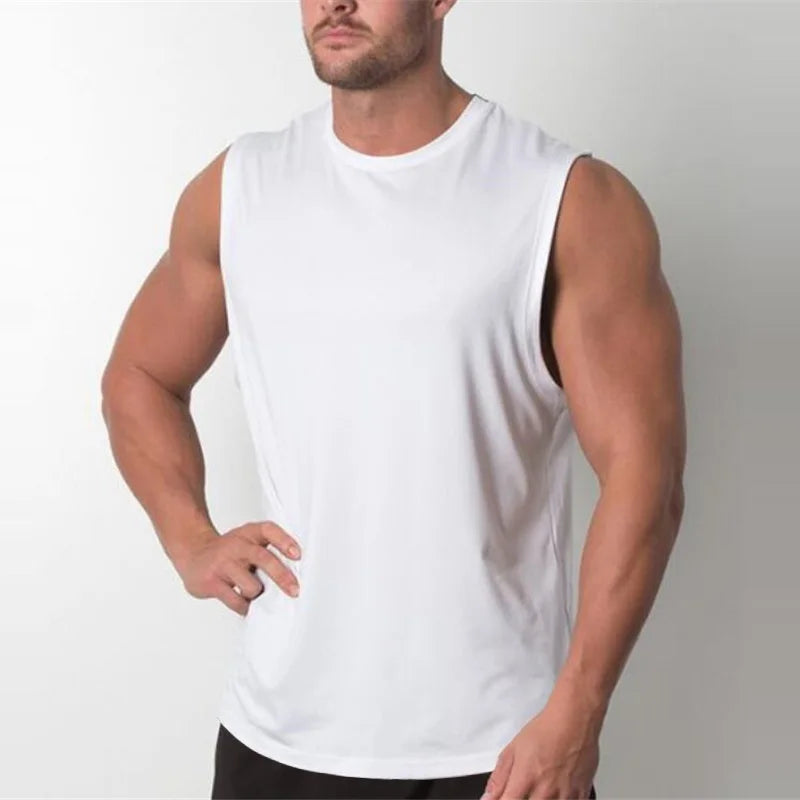 Men Bodybuilding singlet Gym Stringer Sleeveless Shirt Blank Fitness Clothing Muscle Vest