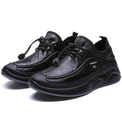 Lace-up Breathable Casual Leather boots mens plush warm Confortable shoes