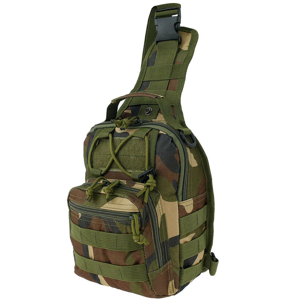 Mens Backpack Tactical Sling Shoulder Bag Molle Travel Chest Pack Outdoor Hiking bag