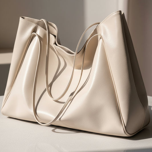 Luxury large capacity tote bag with a minimalist design, perfect for sophisticated everyday style.