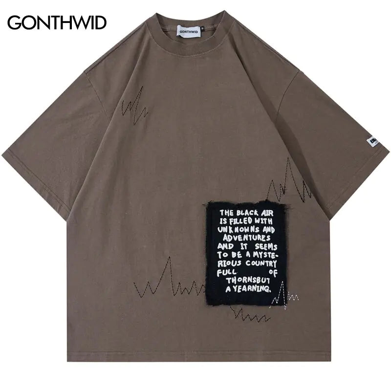 Y2K Hip Hop Patch Oversize T-Shirt For men