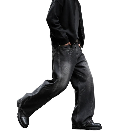 Men's relaxed wide-leg pants in a high-street style with a comfortable fit | Season Prestige