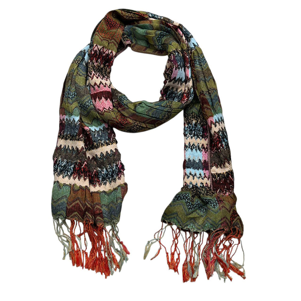 Season Prestige Nature- Inspired Jacquard Leaf Scarf 