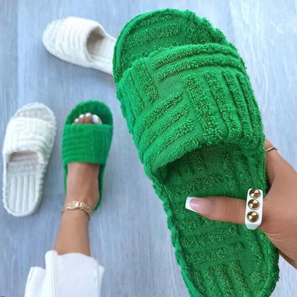 Seasonprestige Women's Furry Casual indoor outdoors Slippers