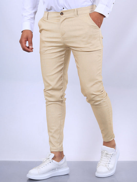 Slim Button Office Long Pencil Pants For Men
