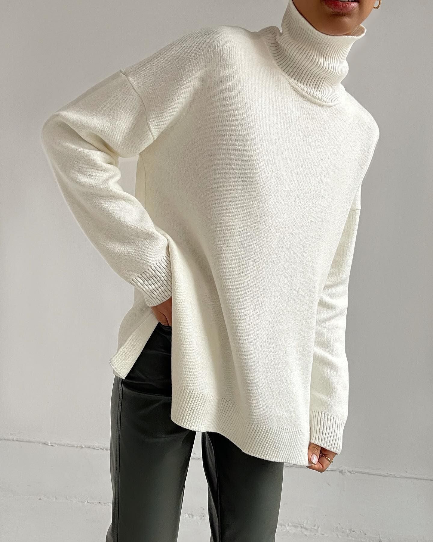 Women's Fashion Loose Turtleneck Sweater Season Prestige