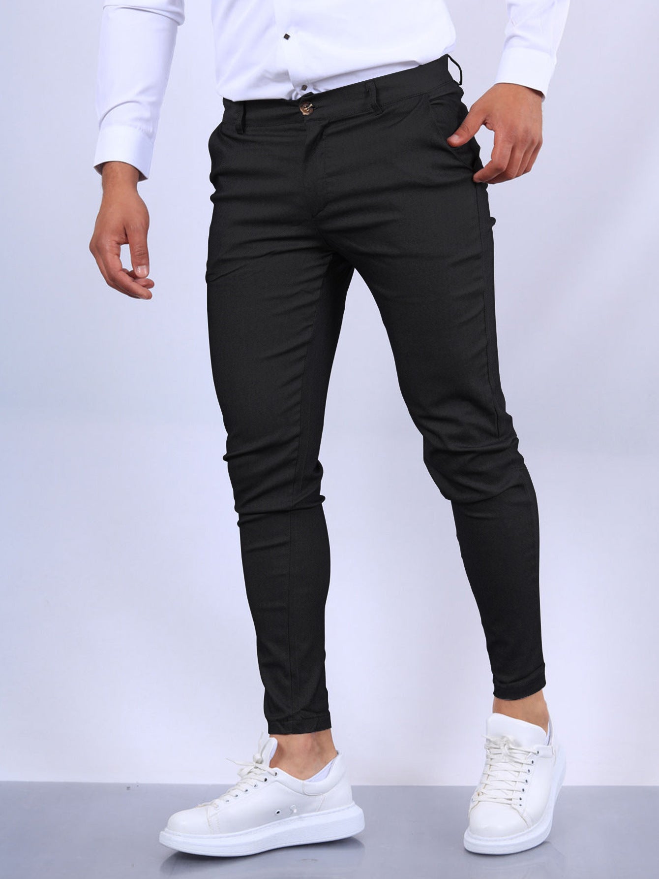 Slim Button Office Long Pencil Pants For Men