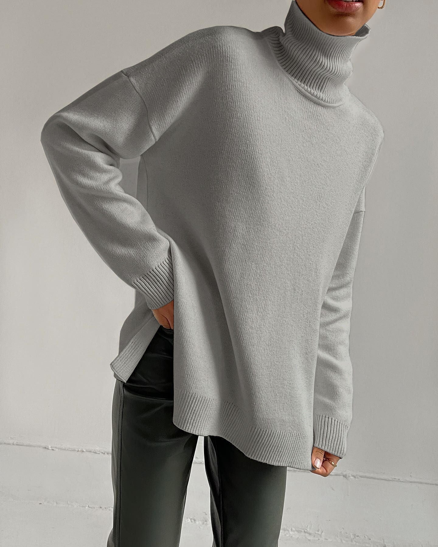 Women's Fashion Loose Turtleneck Sweater Season Prestige