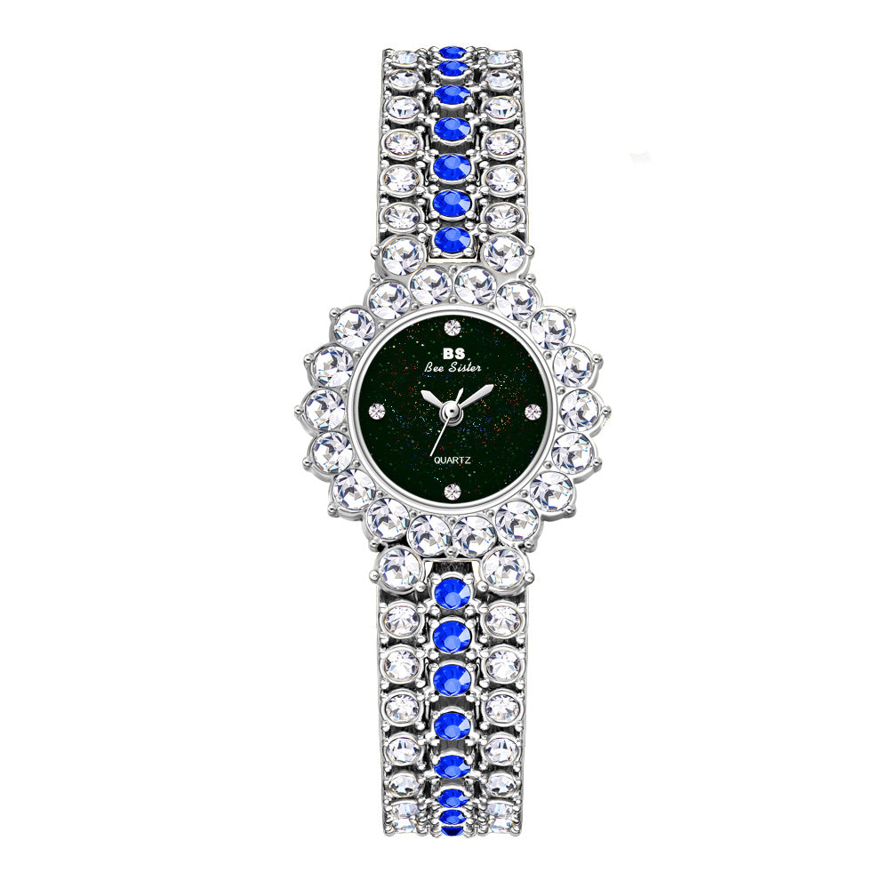 Women's Quartz Luxury Stainless steel Watch Women Dress Bracelet Set Clock
