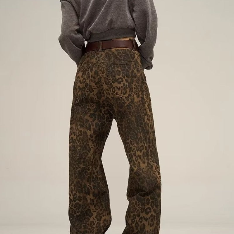 Women's  Leopard Print Jeans women Trousers Season Prestige