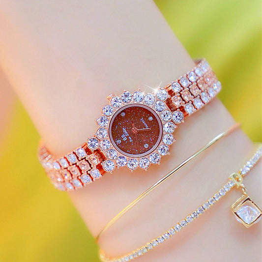 Women's Quartz Luxury Stainless steel Watch Women Dress Bracelet Set Clock
