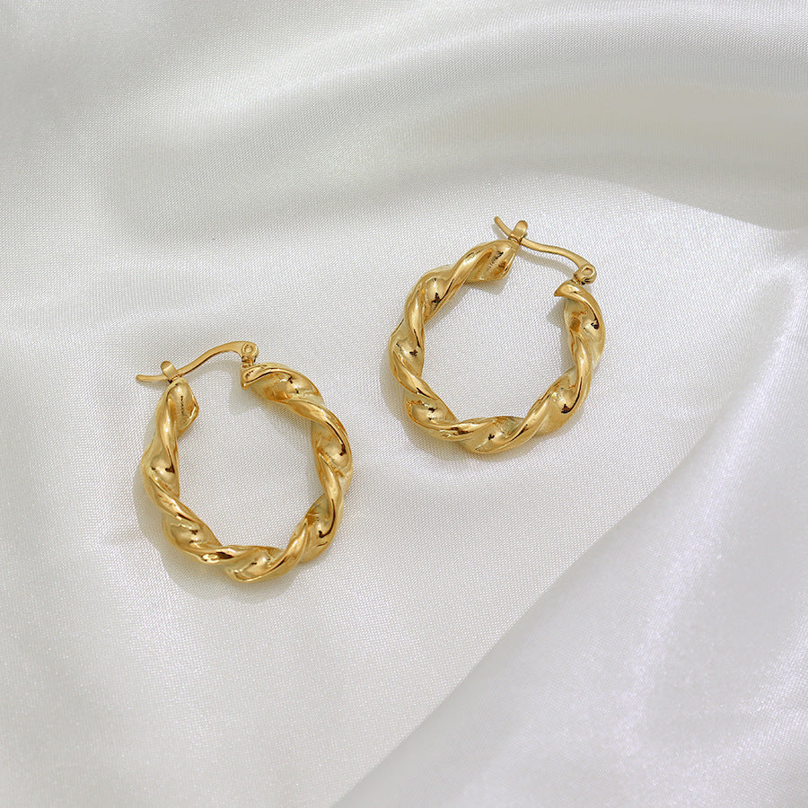 Gold Twist Earrings Season Prestige