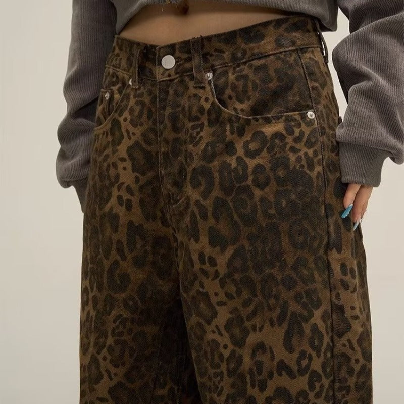 Women's  Leopard Print Jeans women Trousers Season Prestige