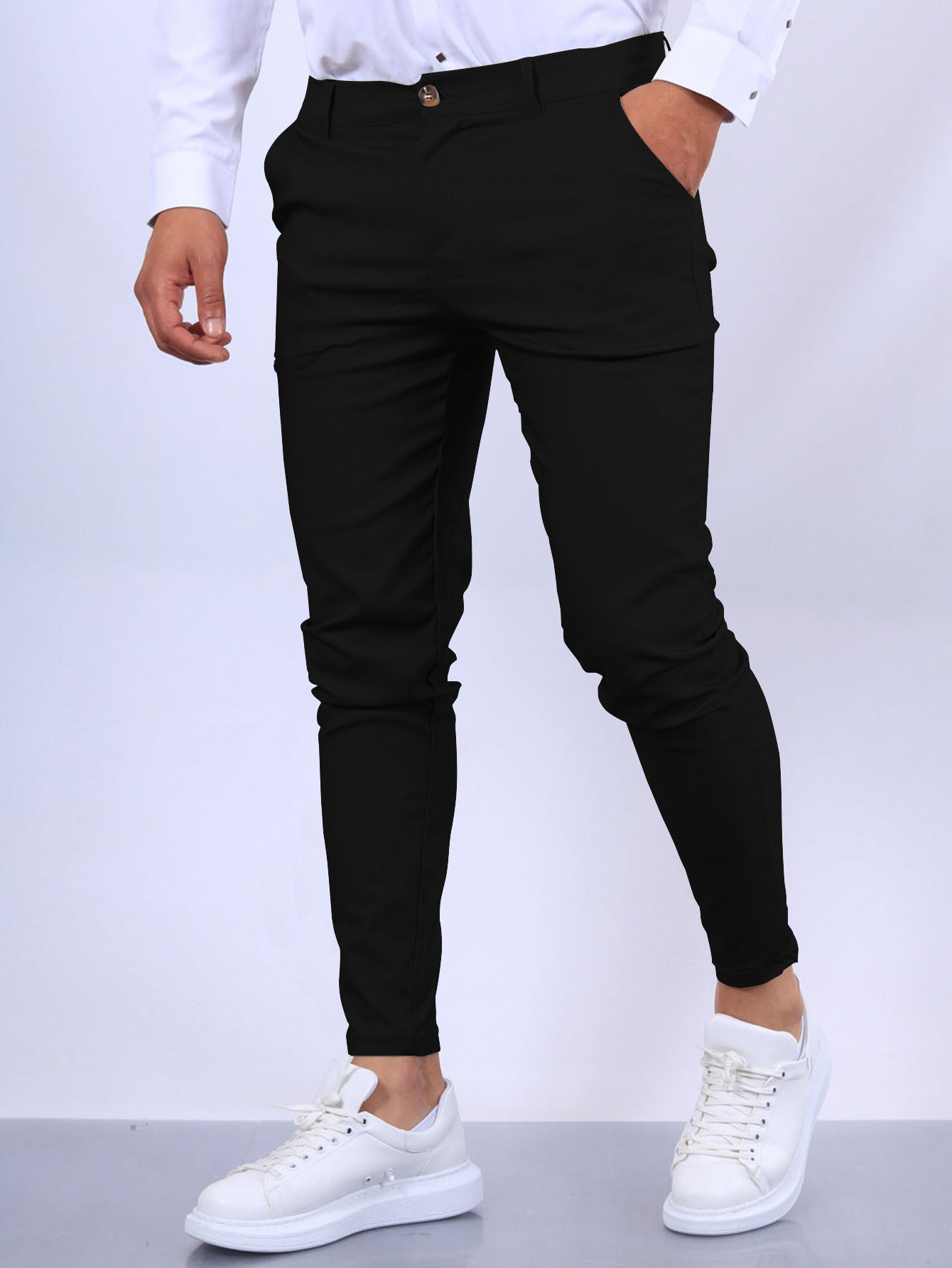 Slim Button Office Long Pencil Pants For Men