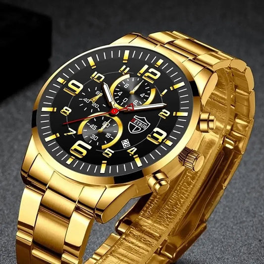 Fashion Mens Sports Watches for Men Luxury NightGlow Stainless Steel  quartz Watch