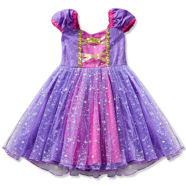 Princess Dress Girl Costume Children Kids Anna Elsa Halloween Party Birthday Dress