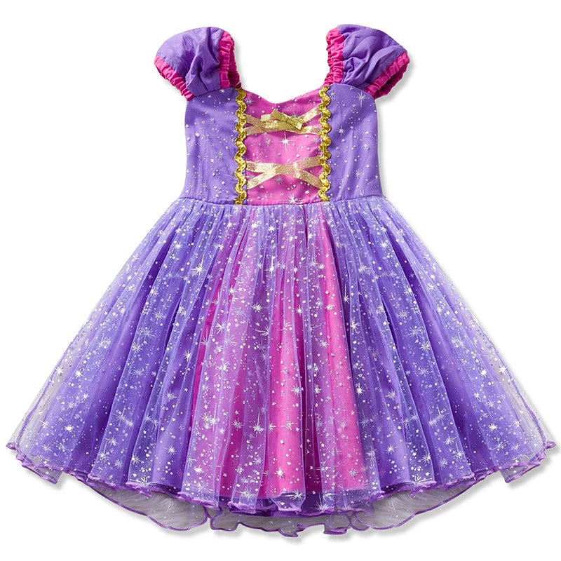 Princess Dress Girl Costume Children Kids Anna Elsa Halloween Party Birthday Dress