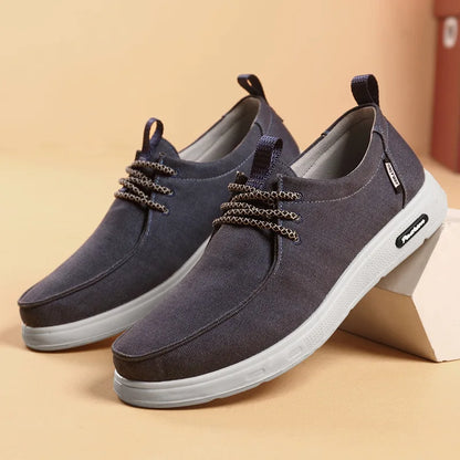 Men's  summer lightweight canvas shoes Breathable lace up casual shoes Male loafers