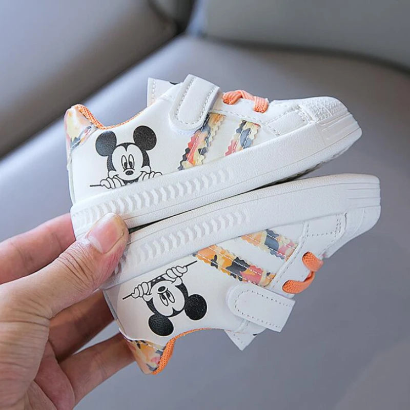 Disney White Casual Shoes for Baby Boy Girl's Sneaker Mickey Mouse Kids Sports Shoes