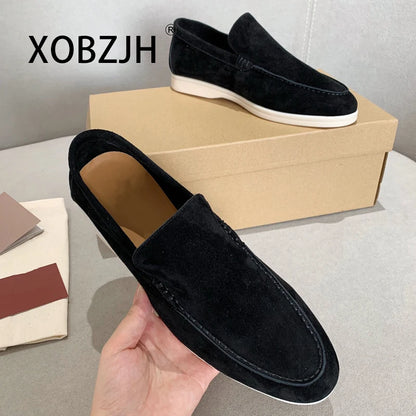 Mens Mocasines Summer Loafers womens Suede Shoes Leather Flats