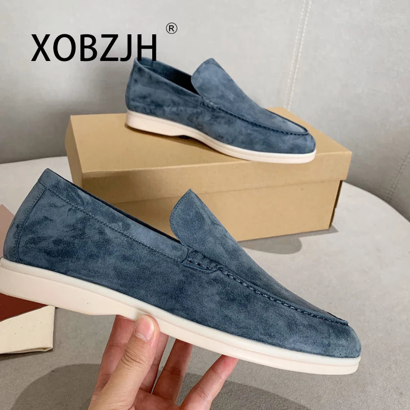 Mens Mocasines Summer Loafers womens Suede Shoes Leather Flats