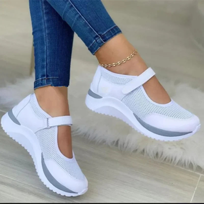 OutdoorBreathable Mesh Shoes Women Casual Platform summer Sneakers