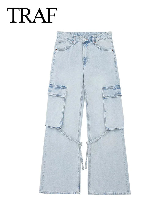 SeasonPrestige Casual high waist wide Leg Baggy Jeans for women
