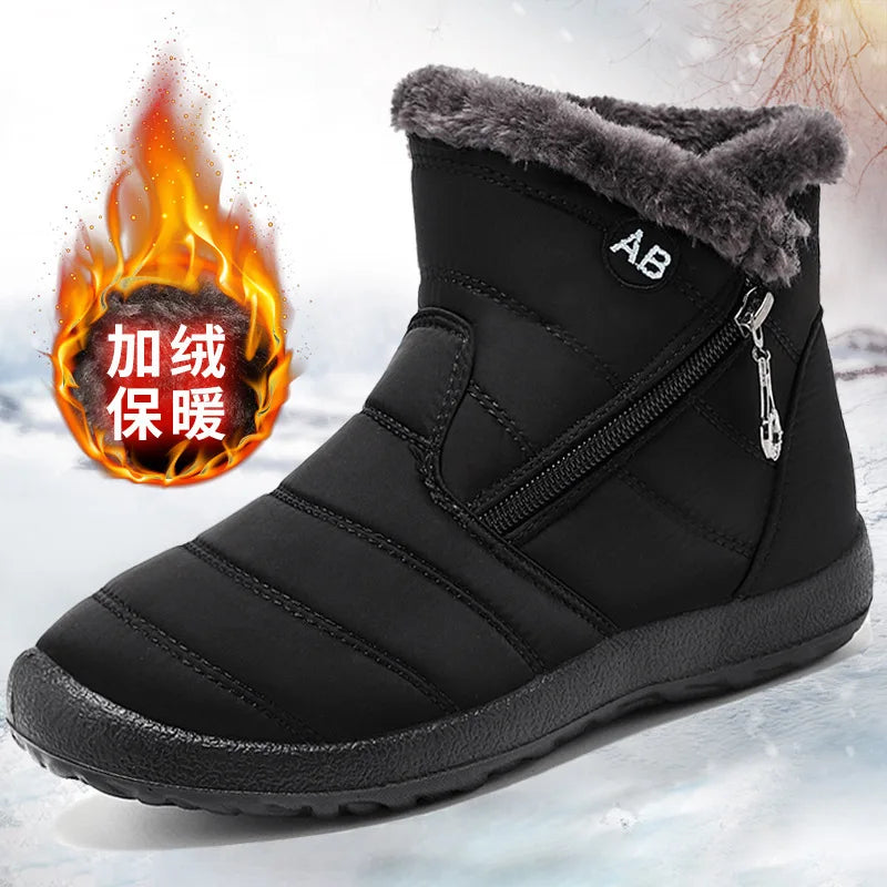 Unisex winter warm, waterproof, anti slip ankle boots, warm outdoor short boots