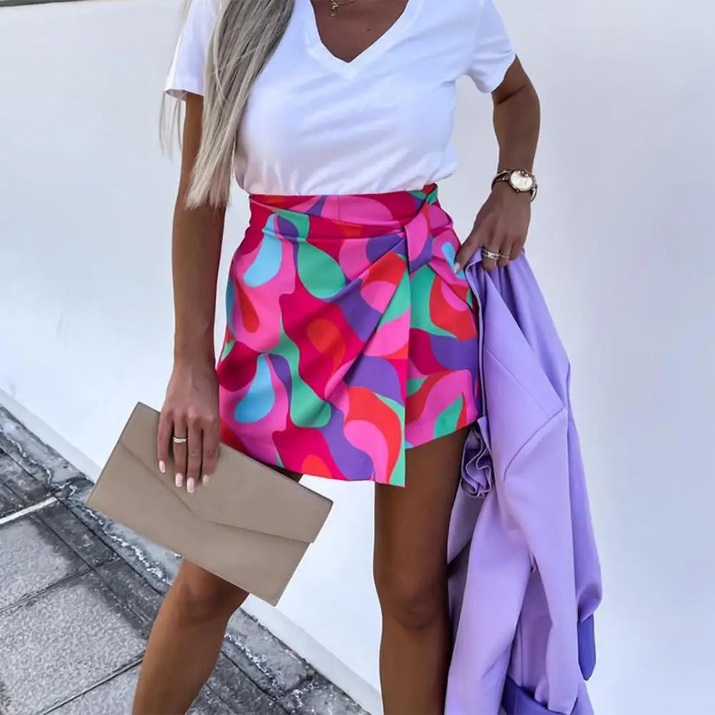Women High Waist Divided Skirt Summer Outdoor Casual Pantskirt For Daily Wear