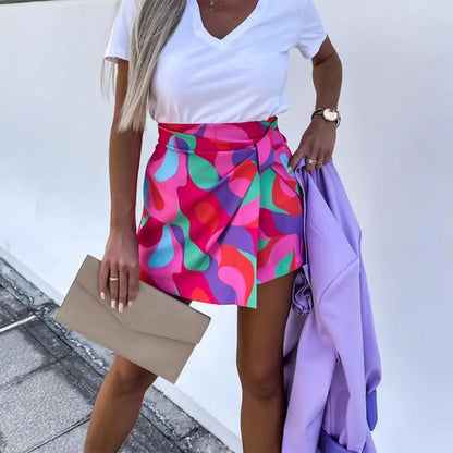 Women High Waist Divided Skirt Summer Outdoor Casual Pantskirt For Daily Wear