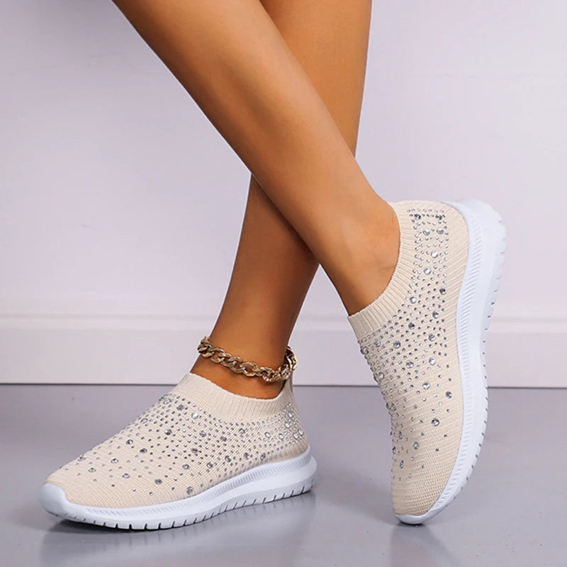 Womens Sneakers Breathable Mesh summer Slip On Flat Shoes For Women