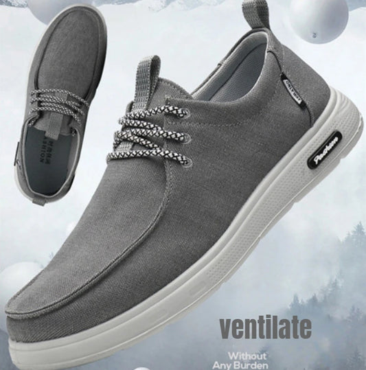 Men's  summer lightweight canvas shoes Breathable lace up casual shoes Male loafers