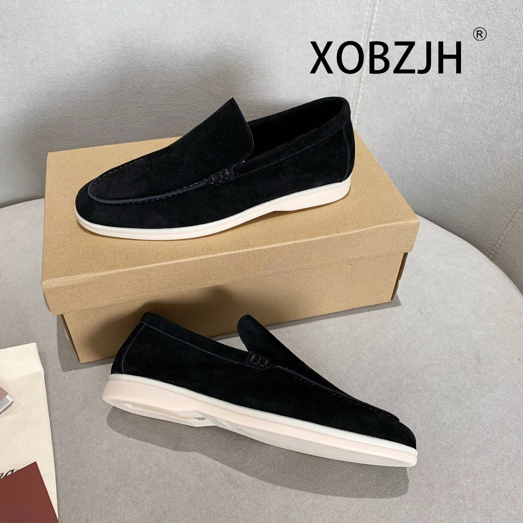 Mens Mocasines Summer Loafers womens Suede Shoes Leather Flats