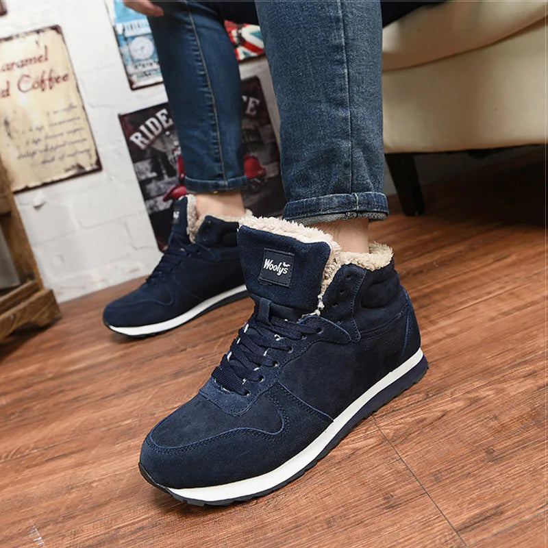 Mens Footwear Warm Fur Snow Boots Men Plush Winter Sneakers Plus Size ankle boots