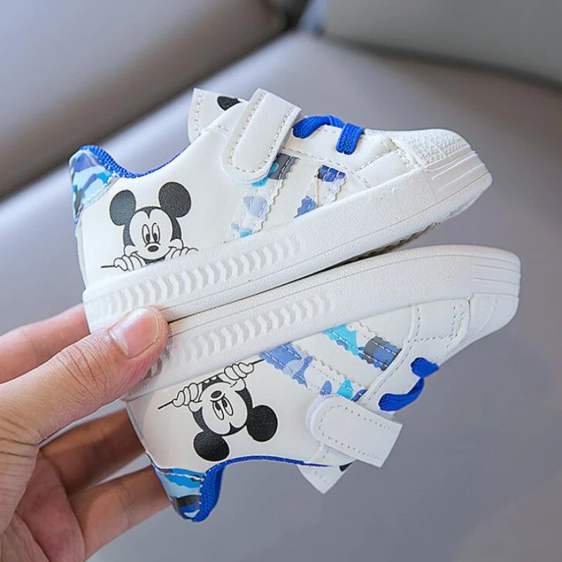 Disney White Casual Shoes for Baby Boy Girl's Sneaker Mickey Mouse Kids Sports Shoes