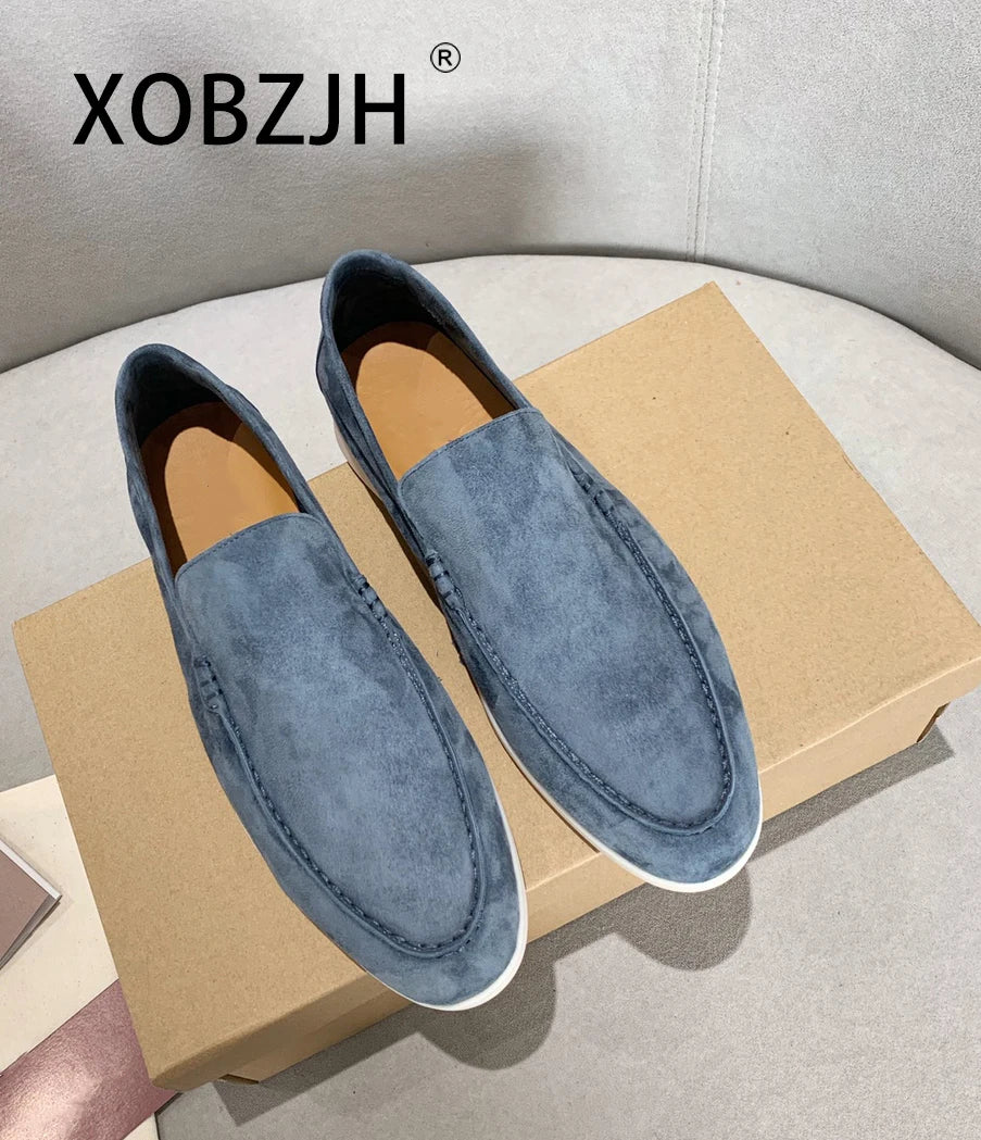 Mens Mocasines Summer Loafers womens Suede Shoes Leather Flats