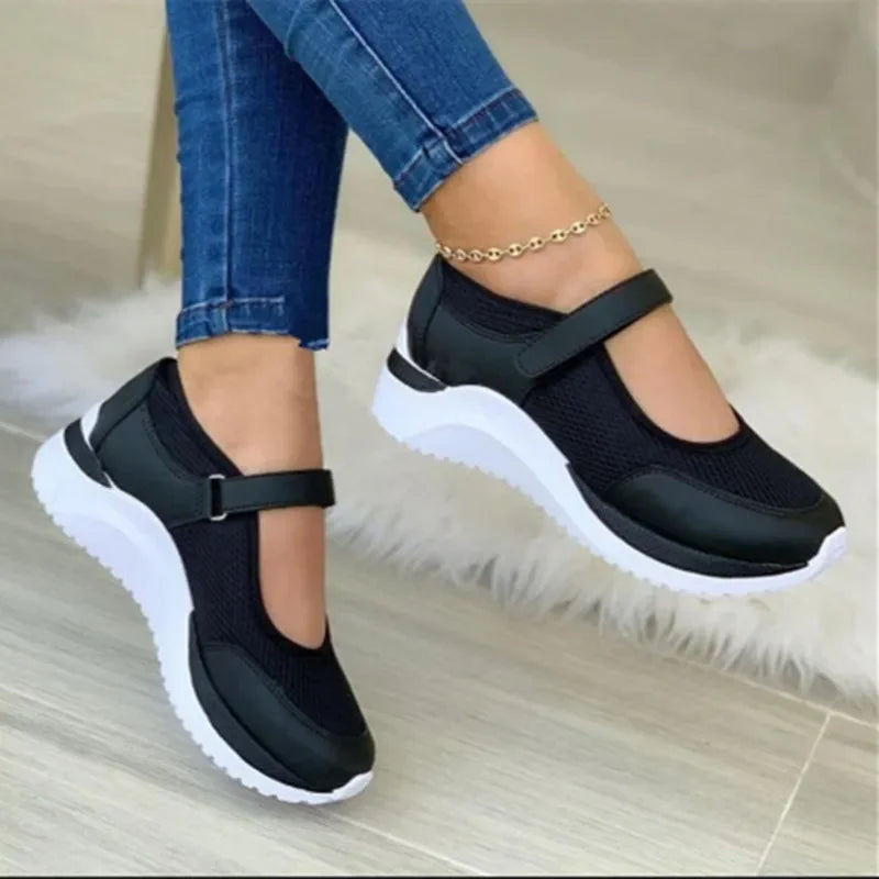 OutdoorBreathable Mesh Shoes Women Casual Platform summer Sneakers