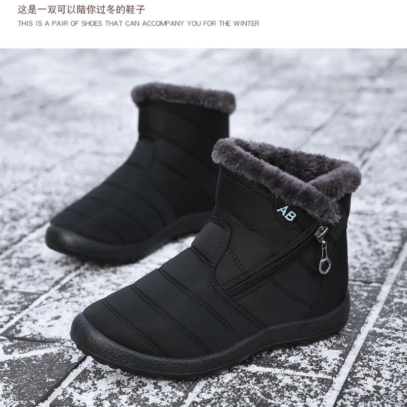 winter warm waterproof anti slip ankle boots warm outdoor shoes for men and women