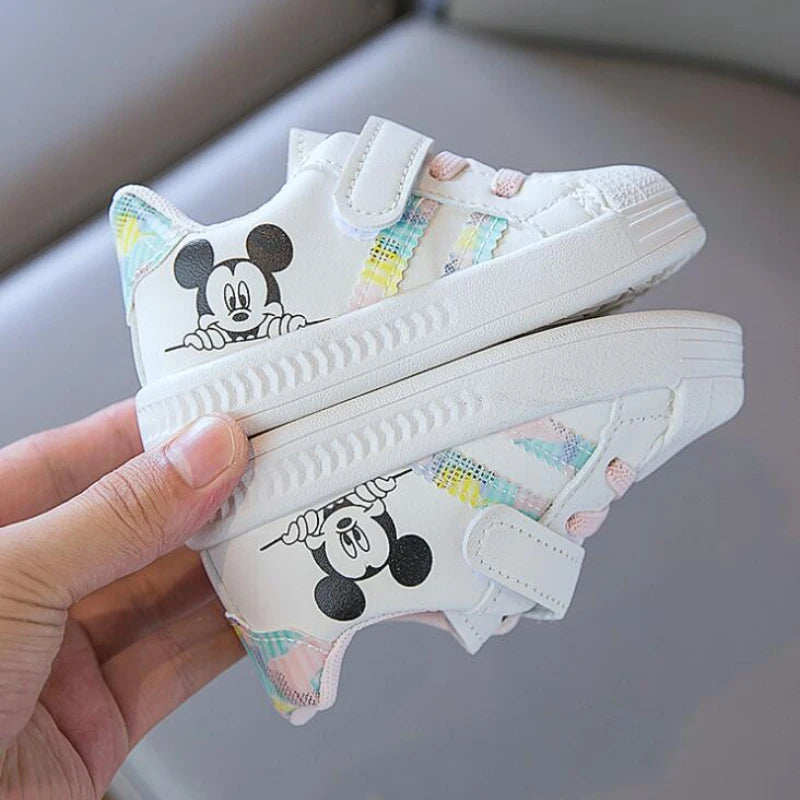 Disney White Casual Shoes for Baby Boy Girl's Sneaker Mickey Mouse Kids Sports Shoes