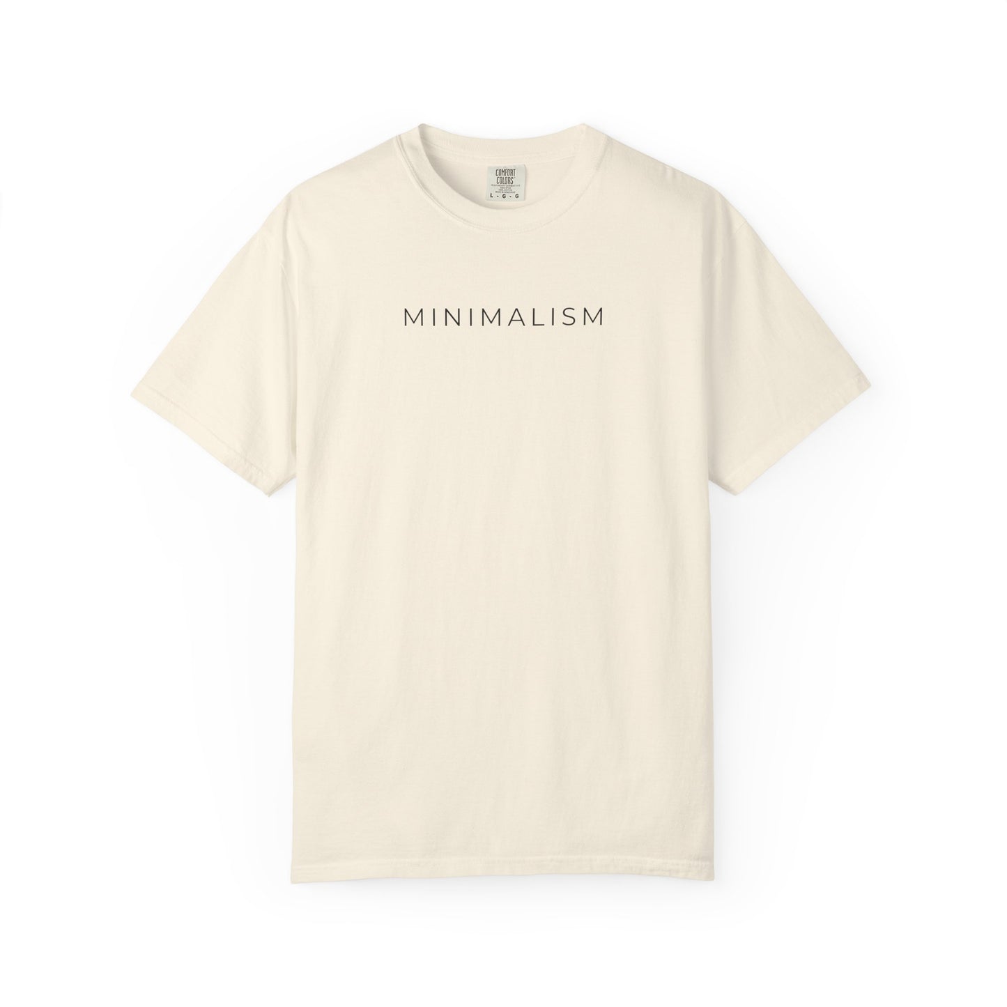 Beige t-shirt with 'human in the loop' text on a white background
