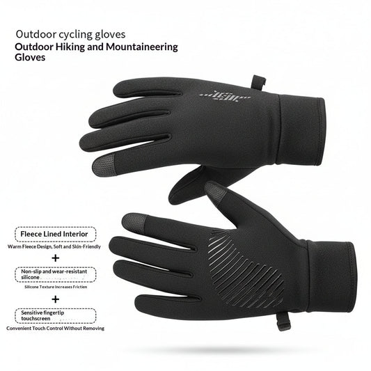 Season Prestige unisex thermal cycling gloves with lightning spray-print design, suitable for men and women.