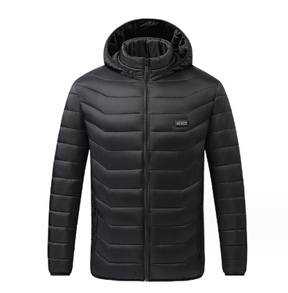 Winter Heated Jacket With Zipper Pockets and adjustable heat settings Men's