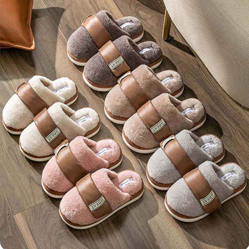 winter Home plush Slipper warm Couple Bedroom Cotton Shoes